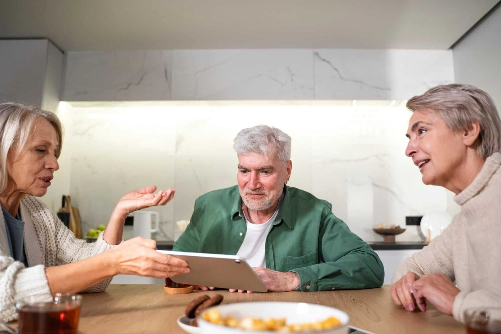 Persoonlijk gesprek aan de keukentafel
